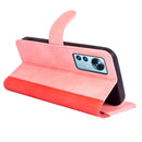 For Xiaomi 12 Pro Stitching Horizontal Flip Leather Phone Case (Pink)