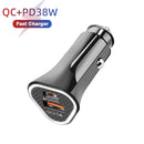 TE-P23 38W PD 20W USB-C / Type-C + QC3. 0 USB Triangle Car Charger + USB to USB-C / Type-C Data Cable, Length: 1m(Black)
