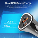 TE-P23 38W PD 20W USB-C / Type-C + QC3. 0 USB Triangle Car Charger + USB to USB-C / Type-C Data Cable, Length: 1m(Black)