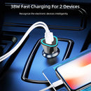 TE-P23 38W PD 20W USB-C / Type-C + QC3. 0 USB Triangle Car Charger + USB to USB-C / Type-C Data Cable, Length: 1m(Black)