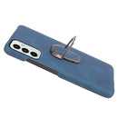For Samsung Galaxy M23 5G / F23 5G Ring Holder PU Phone Case(Blue)