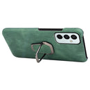 For Samsung Galaxy M23 5G / F23 5G Ring Holder PU Phone Case(Dark Green)