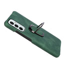 For Samsung Galaxy M23 5G / F23 5G Ring Holder PU Phone Case(Dark Green)