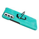 For Samsung Galaxy M23 5G / F23 5G Ring Holder PU Phone Case(Mint Green)