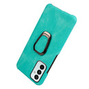 For Samsung Galaxy M23 5G / F23 5G Ring Holder PU Phone Case(Mint Green)