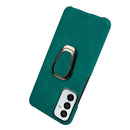 For Samsung Galaxy M23 5G / F23 5G Ring Holder PU Phone Case(Cyan)