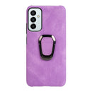 For Samsung Galaxy M23 5G / F23 5G Ring Holder PU Phone Case(Purple)