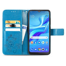For TCL 4X 5G Four-leaf Clasp Embossed Buckle Leather Phone Case(Blue)