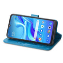 For TCL 4X 5G Four-leaf Clasp Embossed Buckle Leather Phone Case(Blue)