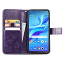 For TCL 4X 5G Four-leaf Clasp Embossed Buckle Leather Phone Case(Purple)