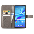 For TCL 4X 5G Four-leaf Clasp Embossed Buckle Leather Phone Case(Gray)