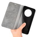 For Honor X30 / Magic 4 Lite Retro-skin Magnetic Suction Leather Phone Case(Grey)
