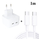 SDC-40W Dual PD USB-C / Type-C Ports Charger with 1m Type-C to Type-C Data Cable, EU Plug