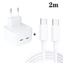 SDC-40W Dual PD USB-C / Type-C Ports Charger with 2m Type-C to Type-C Data Cable, EU Plug