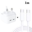 SDC-40W Dual PD USB-C / Type-C Ports Charger with 1m Type-C to Type-C Data Cable, UK Plug