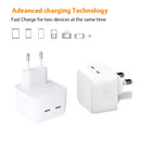 SDC-40W Dual PD USB-C / Type-C Ports Charger with 2m Type-C to Type-C Data Cable, UK Plug