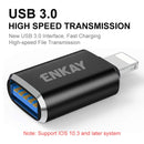 ENKAY ENK-AT110 8 Pin Male to USB 3.0 Female Aluminium Alloy OTG Adapter(Black)