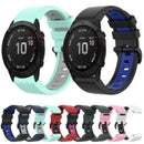 For Garmin Fenix 6X Pro 26mm Silicone Sports Two-Color Watch Band(Red+Black)