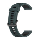 For Samsung Galaxy Watch 4 44mm 20mm Vertical Pattern Two-Color Silicone Watch Band(Olive Green + Black)