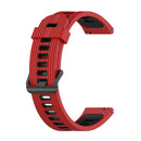 For Samsung Gear Sport 20mm Vertical Pattern Two-Color Silicone Watch Band(Red+Black)