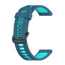 For Samsung Gear Sport 20mm Vertical Pattern Two-Color Silicone Watch Band(Blue+Water Duck)
