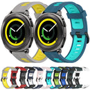 For Samsung Gear Sport 20mm Vertical Pattern Two-Color Silicone Watch Band(Blue+Water Duck)