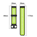 For Samsung Gear Sport 20mm Vertical Pattern Two-Color Silicone Watch Band(Blue+Water Duck)