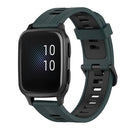 For Garmin Venu sq 20mm Vertical Pattern Two-Color Silicone Watch Band(Olive Green + Black)