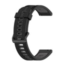 For Garmin Venu sq 20mm Vertical Pattern Two-Color Silicone Watch Band(Black+Grey)