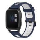 For Garmin Venu sq 20mm Vertical Pattern Two-Color Silicone Watch Band(Dark Blue+White)