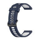 For Garmin Venu sq 20mm Vertical Pattern Two-Color Silicone Watch Band(Dark Blue+White)