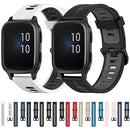 For Garmin Venu sq 20mm Vertical Pattern Two-Color Silicone Watch Band(Dark Blue+White)