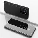 For Xiaomi Redmi 10C Plated Mirror Horizontal Flip Leather Case with Holder(Black)