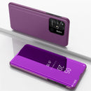 For Xiaomi Redmi 10C Plated Mirror Horizontal Flip Leather Case with Holder(Purple)