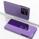 For Xiaomi Redmi 10C Plated Mirror Horizontal Flip Leather Case with Holder(Purple Blue)