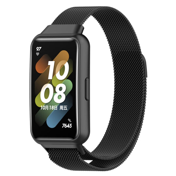 For Huawei Band 7 Milan Magnetic Watch Band(Black)