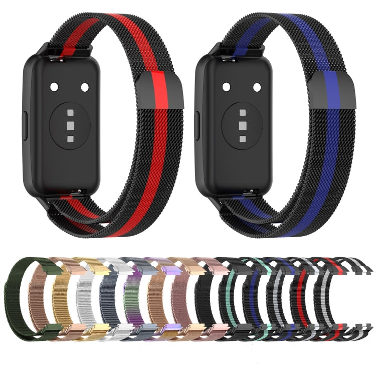 For Huawei Band 7 Milan Magnetic Watch Band(Black)