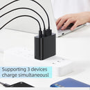 40W Dual PD + QC3.0 Ports Travel Charger with Type-C to Type-C Data Cable(EU Plug)