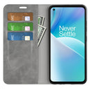 For OnePlus Nord 2T 5G Retro-skin Magnetic Suction Flip Leather Phone Case(Grey)