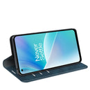 For OnePlus Nord 2T 5G Retro-skin Magnetic Suction Flip Leather Phone Case(Dark Blue)