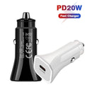 TE-P2 PD20W USB-C / Type-C Car Charger with Type-C to Type-C Data Cable(Black)