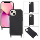 For iPhone 13 Crossbody Lanyard Elastic Silicone Phone Case(Black)