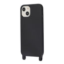 For iPhone 13 Crossbody Lanyard Elastic Silicone Phone Case(Black)