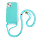 For iPhone 13 Crossbody Lanyard Elastic Silicone Phone Case(Blue)