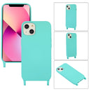 For iPhone 13 Crossbody Lanyard Elastic Silicone Phone Case(Blue)
