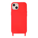 For iPhone 13 Crossbody Lanyard Elastic Silicone Phone Case(Red)
