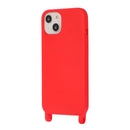 For iPhone 13 Crossbody Lanyard Elastic Silicone Phone Case(Red)