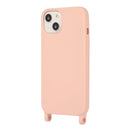 For iPhone 13 Crossbody Lanyard Elastic Silicone Phone Case(Pink)