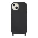 For iPhone 13 Pro Crossbody Lanyard Elastic Silicone Phone Case (Black)