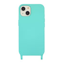 For iPhone 13 Pro Crossbody Lanyard Elastic Silicone Phone Case (Blue)